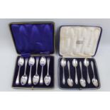 2 Cased Sets of 6 Silver Teaspoons by Archer Price & Co of Birmingham 1936 retailed by Harrods and