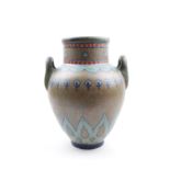 Gouda Two handled Urn vase or Moorish design limited edition 085 of 597 for Liberty & Co to base.