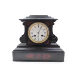 Good Quality Belgian Slate and Italian Mantel clock by Rowell & Sons of Oxford with Roman numeral