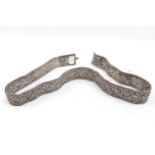 Indian white metal woven design belt 73cm in Length 230g total weight