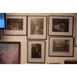 Collection of 5 Sepia Photographs signed in Pencil of Cambridge Views