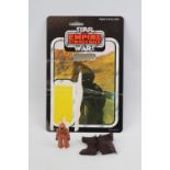 Genuine Star Wars 1977 JAWA Figure Hong Kong 1977 plus cloth cape & Empire strikes back ESB Cardback