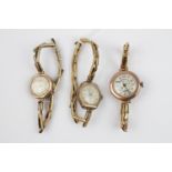 2 Ladies 9ct Gold Rotary wristwatches and another 9ct gold cased watch