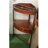 A mahogany corner washstand with drawer and lower shelf (a/f)