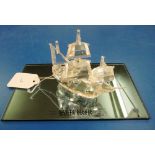 A Swarovski model galleon Santa Maria on mirrored stand