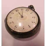 A silver pear cased pocket watch fusee movement E Elliott Lenham No 586 (slight dent to case, no