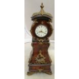 A 19th Century continental rosewood miniature longcase clock with battery movement