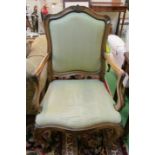 A French style carver chair on cabriole legs
