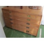 A plan chest of five drawers 45.75”w x 27”deep