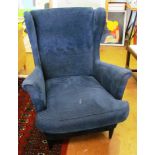 A blue armchair