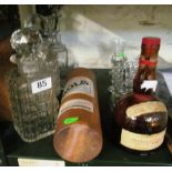 Four decanters and other glassware etc