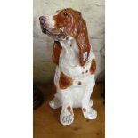 A large pottery Bassett Hound