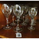 Eight Edinburgh crystal glass and four smaller