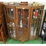 An oak display cabinet