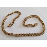 A long 9ct gold necklace 86cm length approx 15.9g