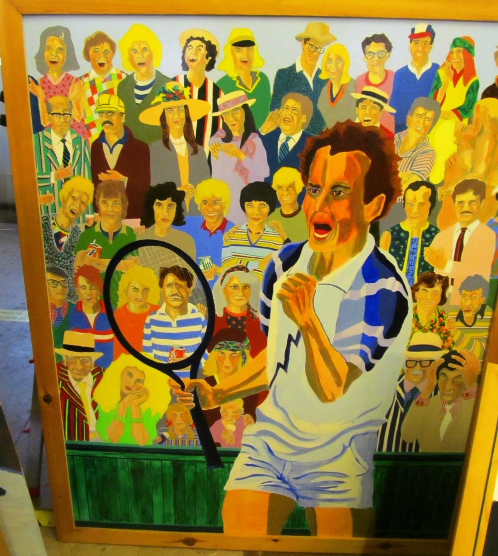 John Henry Brooker - oils boxing, tennis including John McEnroe 35” x 45”, wrestling 42” x 48” , - Image 2 of 20