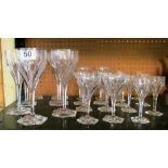 A part suite of drinking glasses on hexagonal base (s/a/f)