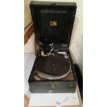 An His Masters voice wind up gramophone