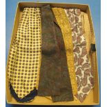 Five Tootal vintage 1960s cravat ties mostly silk