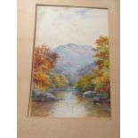 J Hill - pair of watercolours river scenes (one unframed)