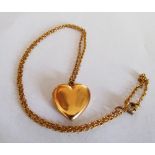 A 15ct heart shaped locket on chain