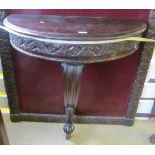 A demi-lune hall table 39.5”w x 40”h