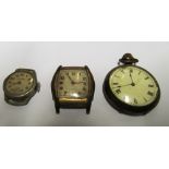 A pocket watch and two other watches