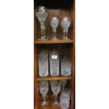 A Stuart Crystal part suite of glasses:- Five white wine, two red wine, six water glasses, six