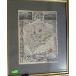 Five map prints:- Leicestershire, Rutlandshire, Road from London to Arundel, Dorsetshire and Truro