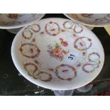 A floral Dresden style dessert service four comports and twelve plates