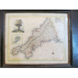 A map print Cornwall