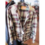 A C.C. Filson of Seattle large heavy 100% wool over jacket in brown and beige check