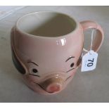 A Goebbel pig mug impressed T84 1962 slightly crazed 4 1/2"