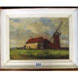 LESLIE KENT - small oil Norfolk Mill framed