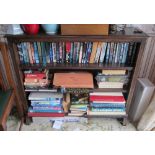 An oak open dwarf bookcase