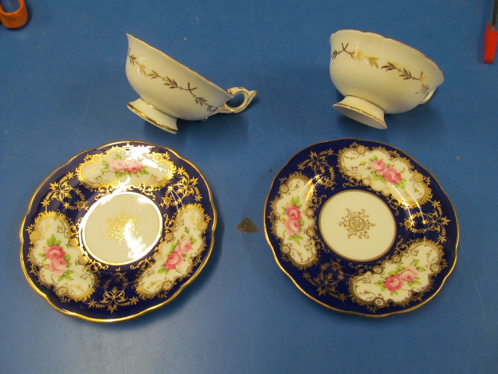 Two Coalport cups and saucers floral design c1890-1910 - Image 2 of 3