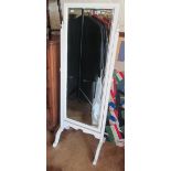 A white painted cheval mirror