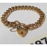 A 15ct gold curb link bracelet 21.6g