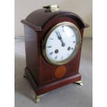 An Edwardian mahogany mantel clock