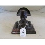 A bronze effect bust Napolean