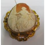 A cameo brooch gilt rococo frame 55mm x 65mm frame