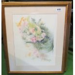 A pair of prints flowers in gilt frames