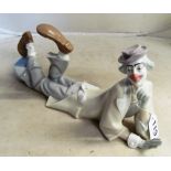 A Lladro figure of a clown 'Payaso Acostado' lying down with ball at his feet No 01014618 by