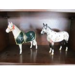 Three Beswick horses