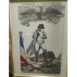 Napoleon Le Grand and Napolean a Sainte-Helene - two Pellerin prints in gilt frames 50cm x 65cm