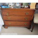 A near pair of Edwardian inlaid chests of drawers oak lined drawers