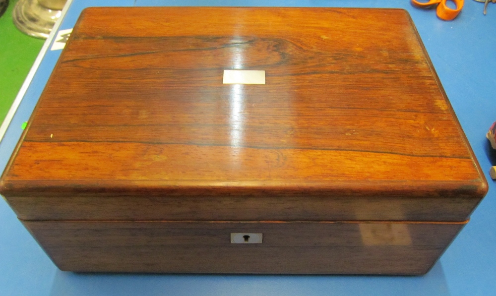 Two rosewood work boxes