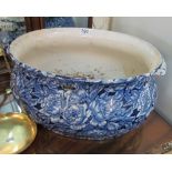 A Blakeney blue and white pottery footbath