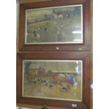 Two Cecil Aldin prints hunting scenes framed and glazed