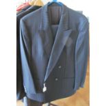 A Harrods blue stripe gents suit 44s